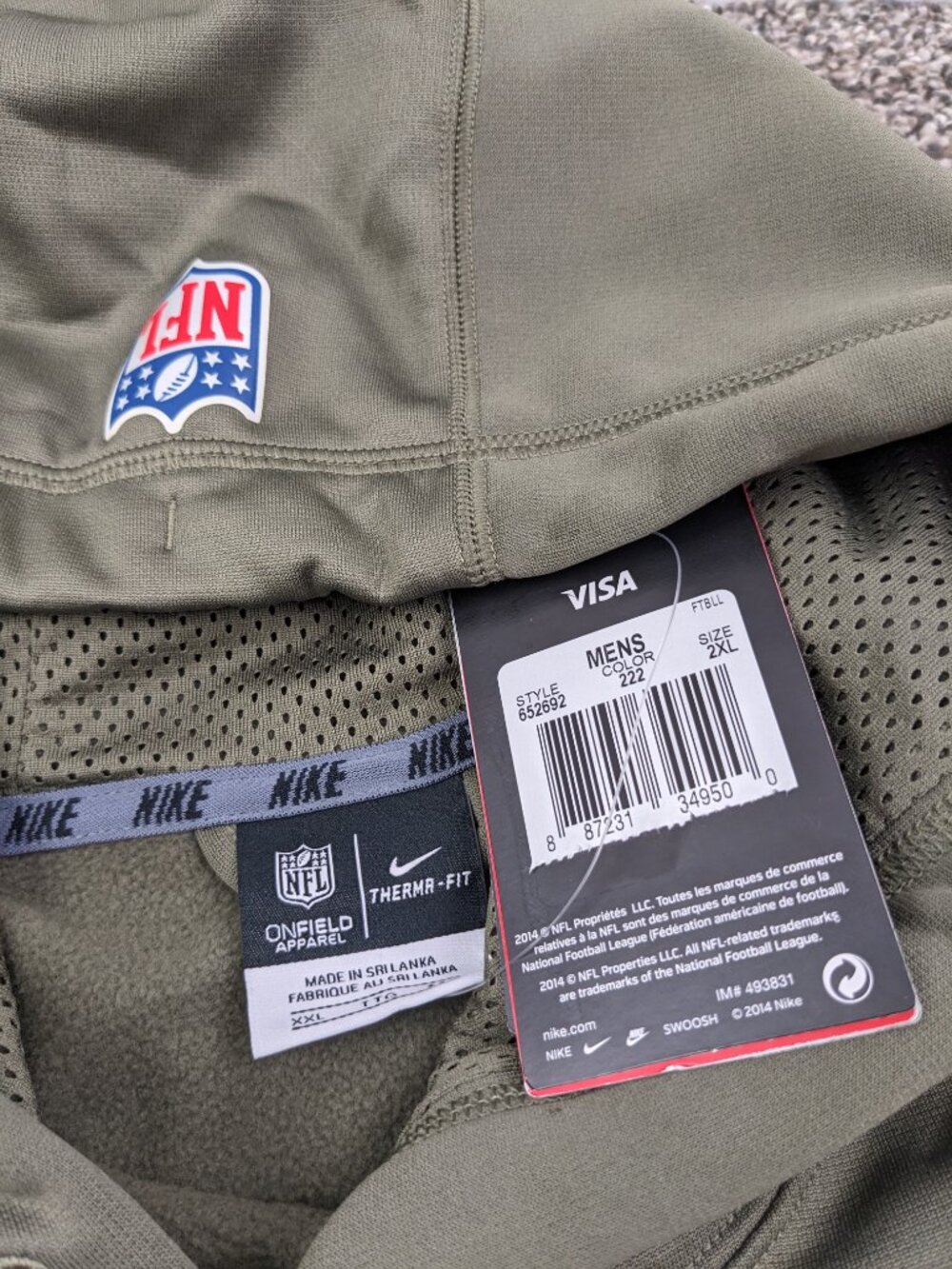 NWT 2014 Philadelphia Hoodie Mens 2XL Nike Salute to Service Sweatshirt - Picture 4 of 11